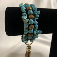 Faux Turquoise Beaded Bracelet