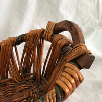 Straw Basket With Wooden Handles