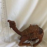 Vintage Wood Camel Carving Made In Jordan