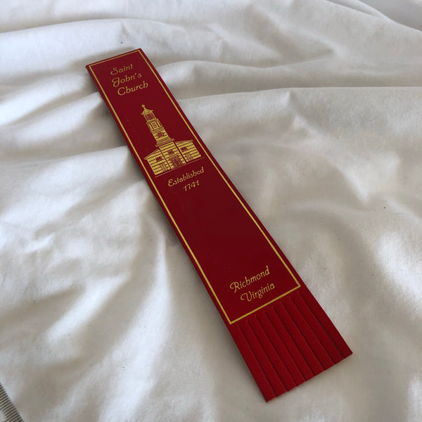 Saint John's Church Richmond, VA Red Leather Bookmark